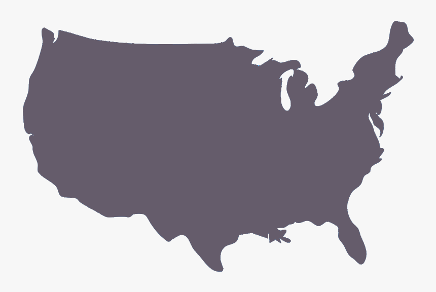 Silhouette map of the United States showing all 50 states including Alaska and Hawaii as insets.