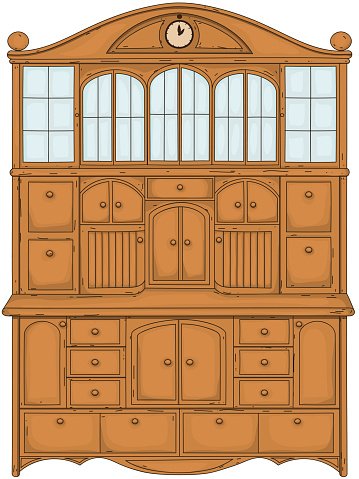 Classic Wooden Hutch Cabinet - Traditional Storage & Display Furniture