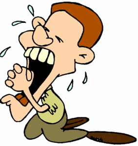 Cartoon boy crying loudly with tears streaming, hands clasped, mouth wide open in distress.