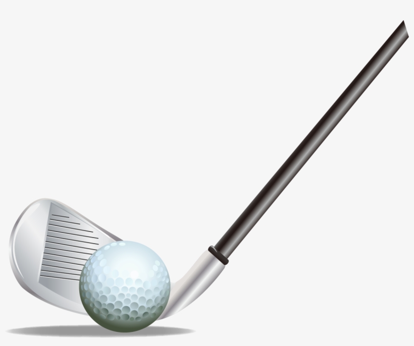 Golf club poised to strike a white dimpled golf ball on a clean background.
