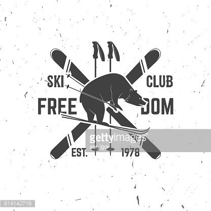 Free Dom Ski Club - Vintage Mountain Adventure Logo