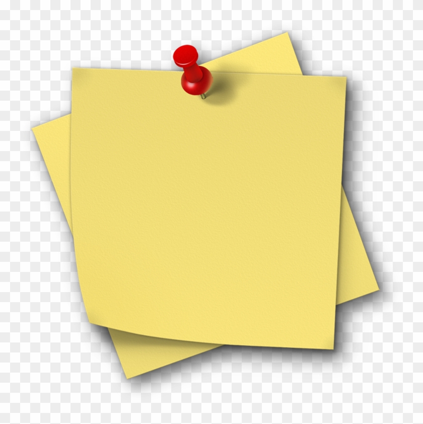 Yellow Sticky Notes with Red Pushpin - Free PNG Image Download