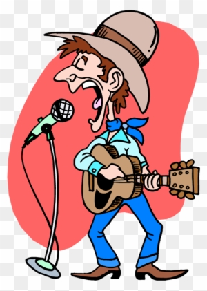 Cowboy Singer Cartoon - Fun Country Music Illustration