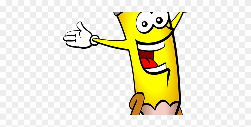 Cheerful yellow pencil mascot waving with open smile and expressive eyes.