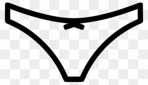 Simple black line icon of a thong-style underwear on transparent background.