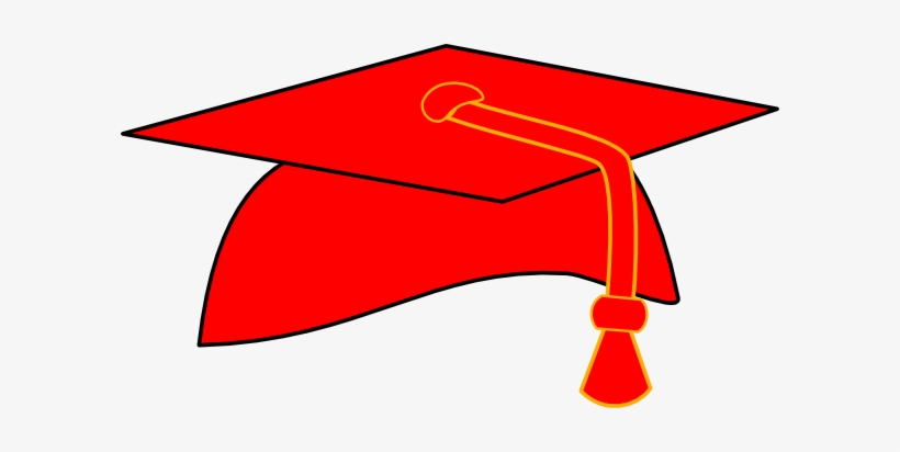 Red graduation cap with gold tassel, symbolizing academic achievement and commencement ceremony.