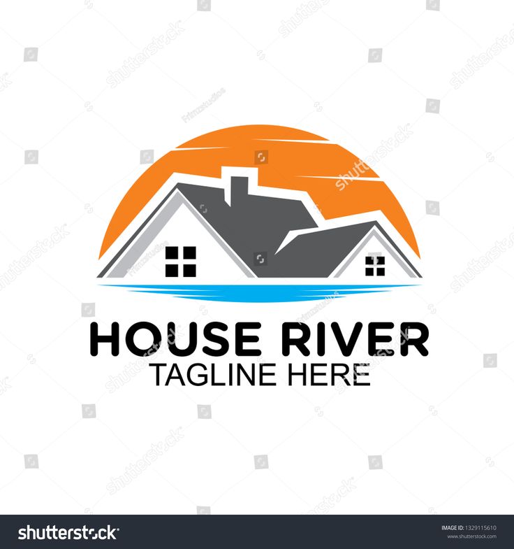 Stylized logo featuring houses beside a river under an orange sun, with "HOUSE RIVER" text below.