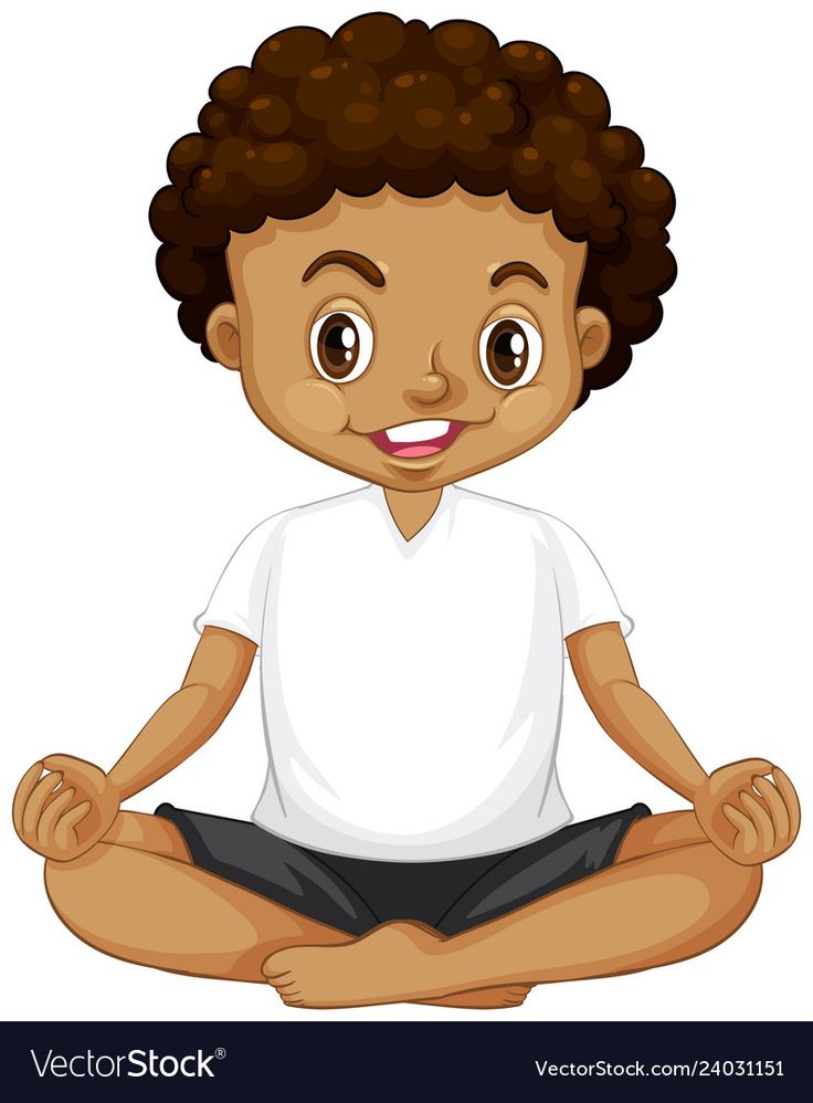 Cartoon Boy Practicing Yoga - Free Vector Illustration