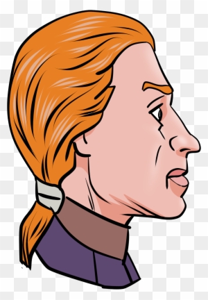 Historical Figure Caricature - Orange Hair Profile Illustration