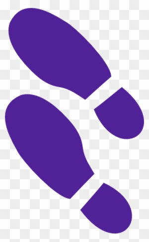Purple silhouette of two overlapping footprints on transparent background.