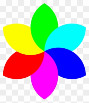 Rainbow Flower Logo - Vibrant Six-Petal Design for Creative Brands