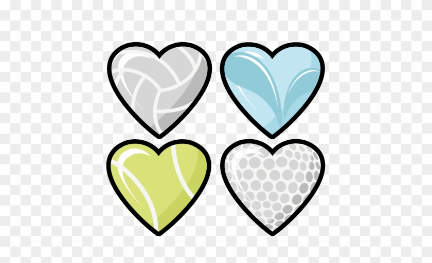 Heart-Shaped Sports Balls Collection - Fun Vector Illustration