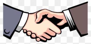 Two hands in formal attire shaking firmly, symbolizing agreement, partnership, or professional greeting.