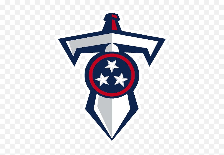 Tennessee Titans alternate logo featuring a sword with three stars in a circle, navy, red, and white colors.