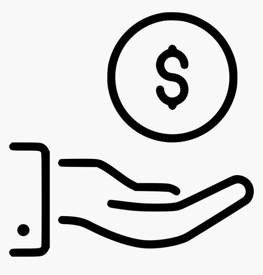 A hand holding a coin with a dollar sign, symbolizing financial support or payment.