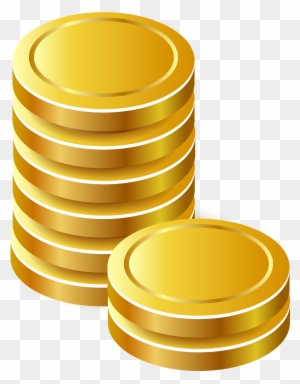 Stack of shiny gold coins with one leaning against the pile, symbolizing wealth and savings.