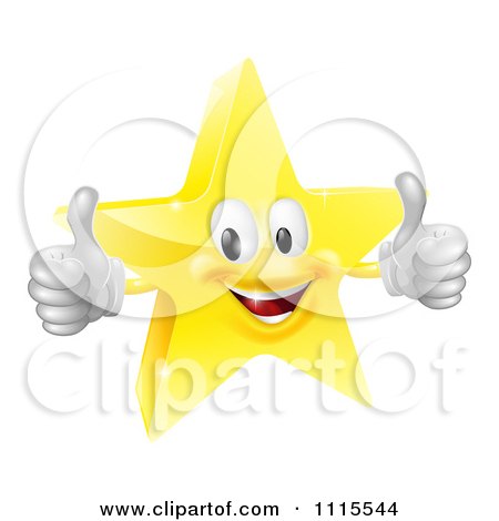 Happy Star Mascot Giving Thumbs Up - Free Clipart Image