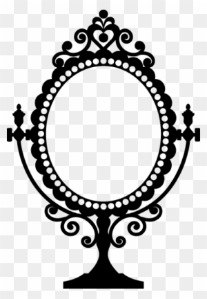 Ornate Vintage Vanity Mirror Silhouette - Free PNG Download
