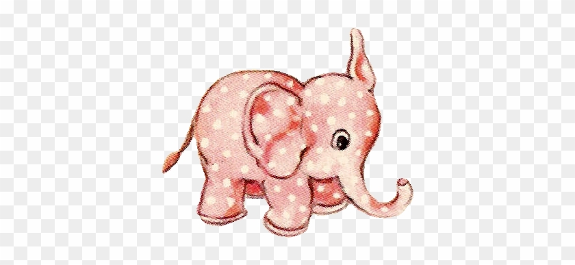 Adorable Pink Polka-Dot Baby Elephant Illustration - Free PNG Download
