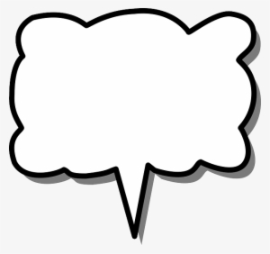 Blank speech bubble with shadow, used for dialogue or thought representation in comics and UI design.