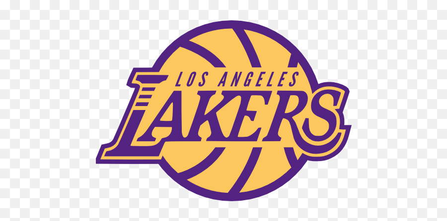 Los Angeles Lakers logo featuring a yellow basketball with purple "LAKERS" text and "LOS ANGELES" above.