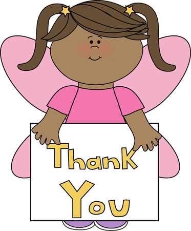 Thank You Card Illustration - Cute Fairy Girl Holding Gratitude Sign
