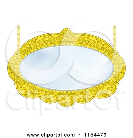 Elegant Gold Ornate Mirror Clipart - Royalty-Free Vector Illustration