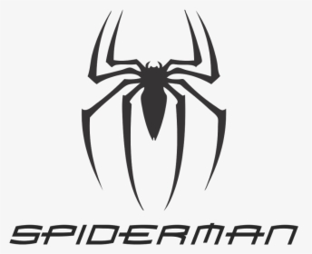 Stylized black spider logo with sharp legs and "SPIDER-MAN" text below, iconic Marvel superhero branding.