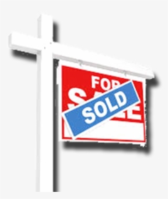 Red "For Sale" sign with blue diagonal "SOLD" sticker overlaid.