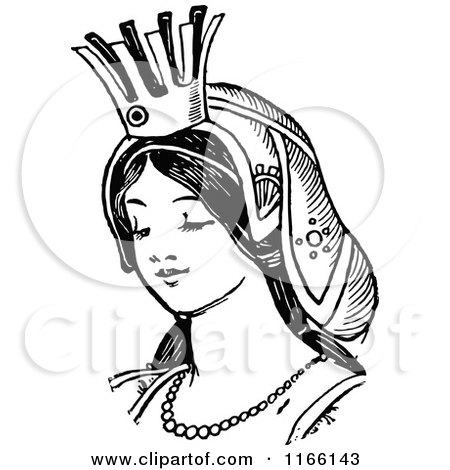 Elegant Vintage Queen Illustration - Royalty Clip Art