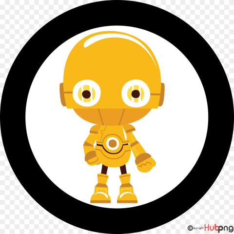 Cute Yellow Robot Character - Free PNG Icon for Web & Design