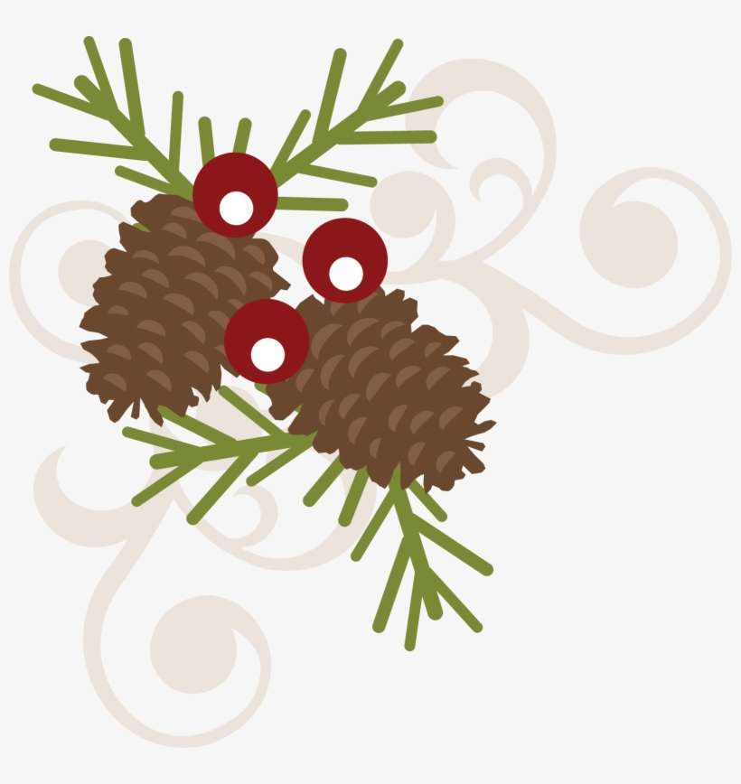 Festive Pine Cone and Berry Holiday Clipart | Free Download