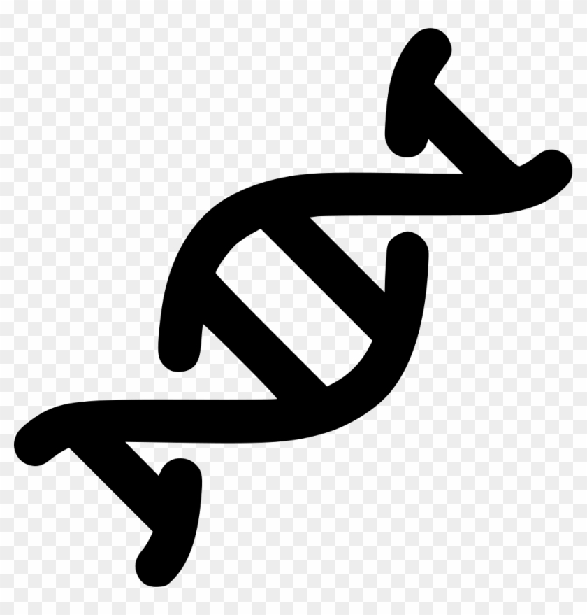 Black DNA double helix icon on transparent background