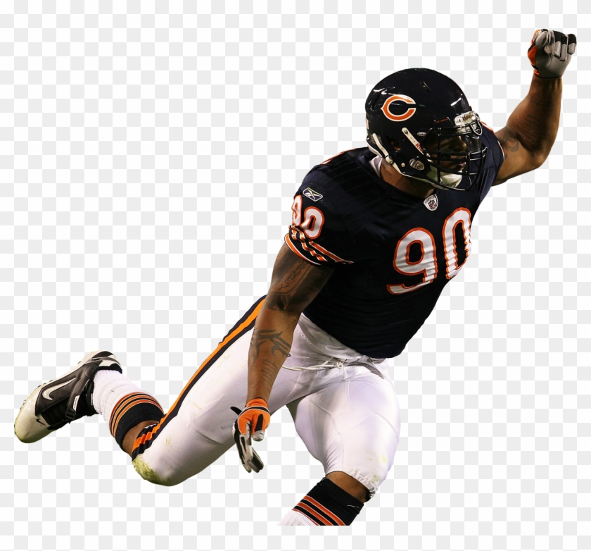 Chicago Bears Defensive End #90 Celebrating in Action - High-Quality PNG