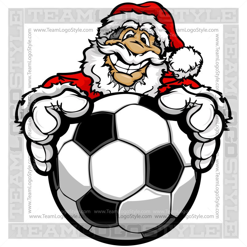 Santa Claus Soccer Mascot - Festive Sports Logo Design