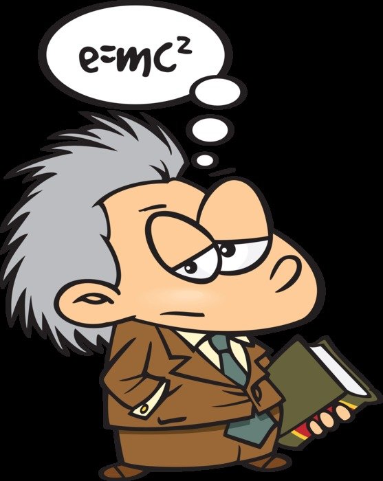 Einstein Cartoon Illustration - E=mc² Thought Bubble Design