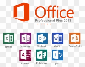 Microsoft Office Professional Plus 2013 suite icons including Excel, Word, PowerPoint, and more.