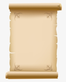 Vintage parchment scroll with ornate corner flourishes and rolled edges, evoking ancient documents or medieval manuscripts.