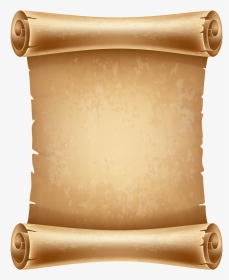 Vintage parchment scroll with rolled edges and aged, textured surface, evoking historical documents or ancient manuscripts.