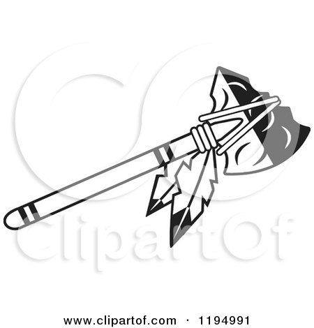 Native American Tomahawk Illustration - Historical Weapon Art