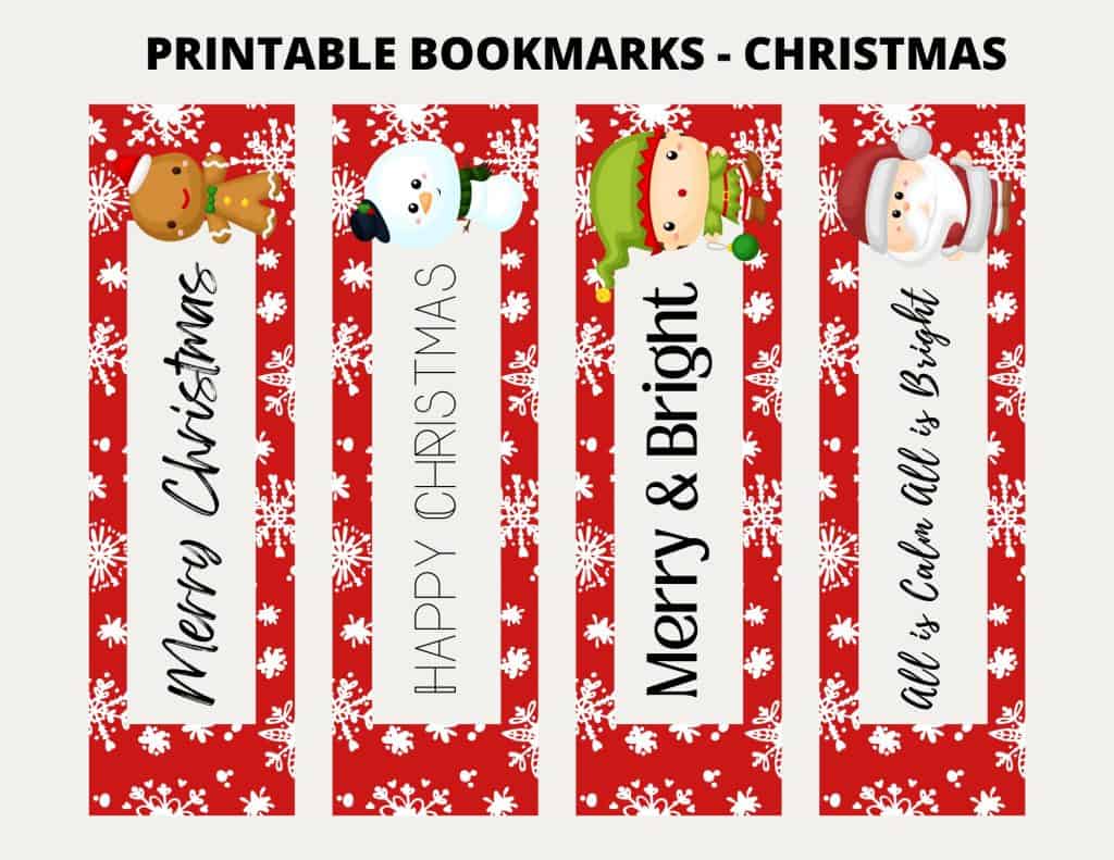 Free Printable Christmas Bookmarks Clip Art Library