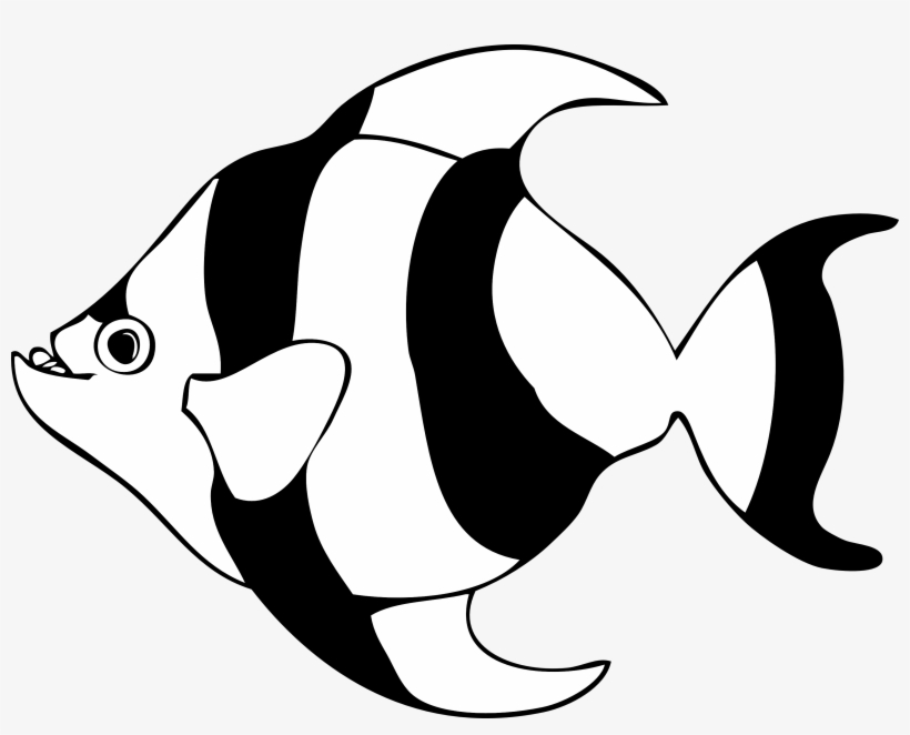 Angelfish Coloring Page - Free Printable Marine Fish Illustration