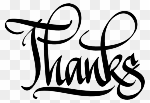 Thanks - Stylish Cursive Thank You Graphic for Digital and Print Use