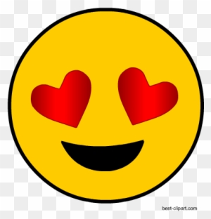 Yellow smiley face emoji with red heart-shaped eyes and a wide black smile, expressing love or adoration.