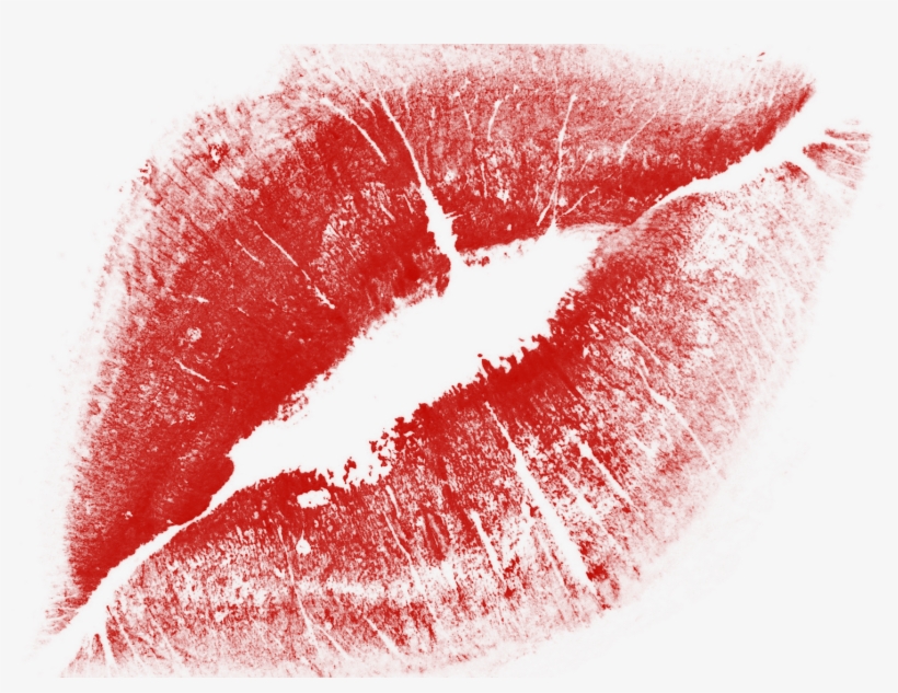 Red Lipstick Kiss Print - High-Resolution Stock Image