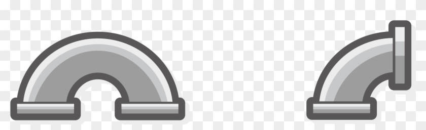 Two gray pipe elbow icons: a 180-degree U-bend and a 90-degree bend, isolated on transparent background.