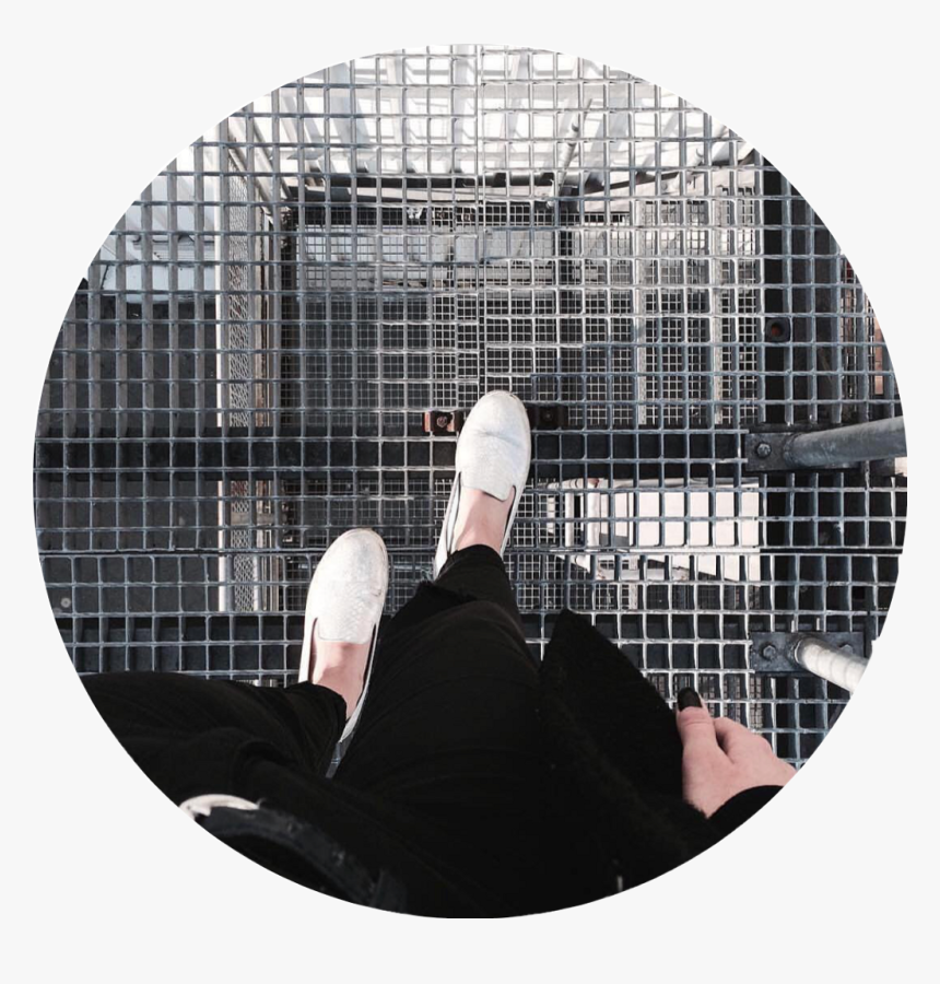 Urban Industrial Walkway - First-Person Perspective Photo