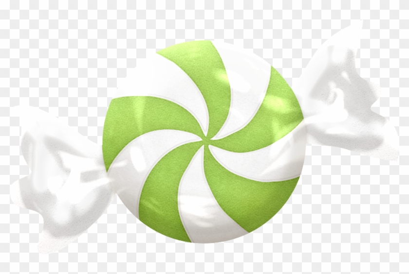 Green and White Swirl Hard Candy - Sweet Treat Image