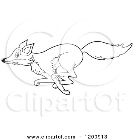 Running Fox Coloring Page - Free Printable Clipart for Kids & Artists
