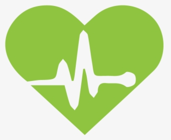 Green heart icon with white ECG line symbolizing health, wellness, and cardiac monitoring.